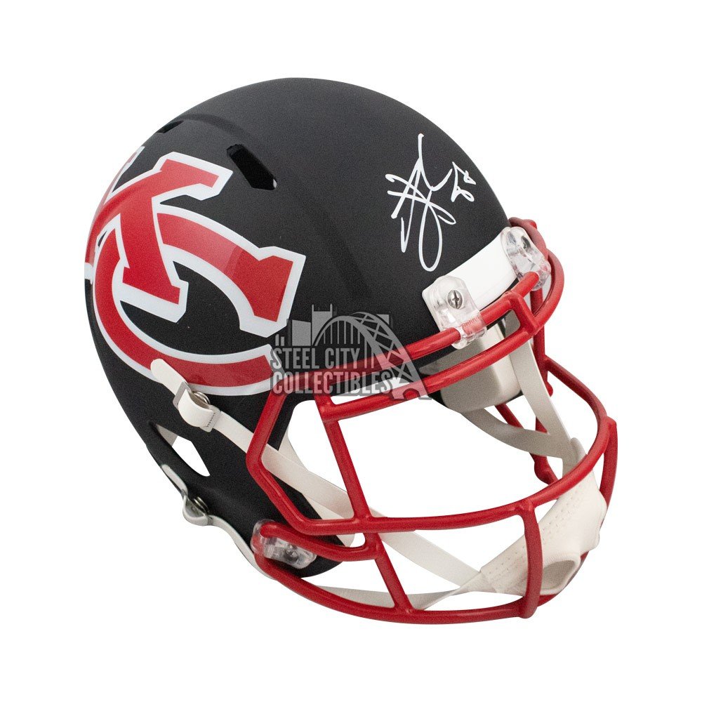 Travis Kelce Autographed/Signed Kansas City Chiefs Eclipse Mini Helmet BAS 