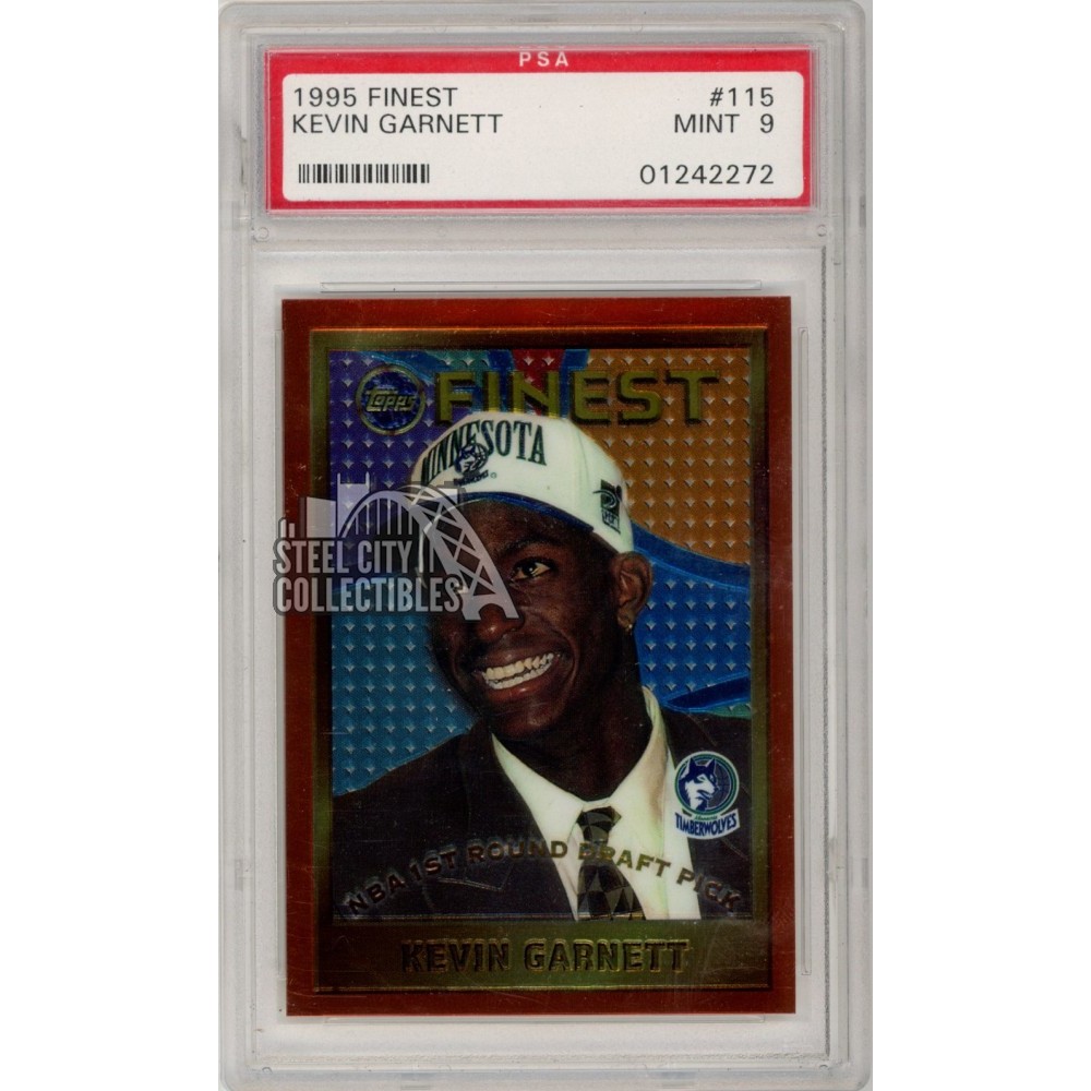 Kevin Garnett 1995-96 Topps Finest Rookie Card #115 PSA 9 Mint 
