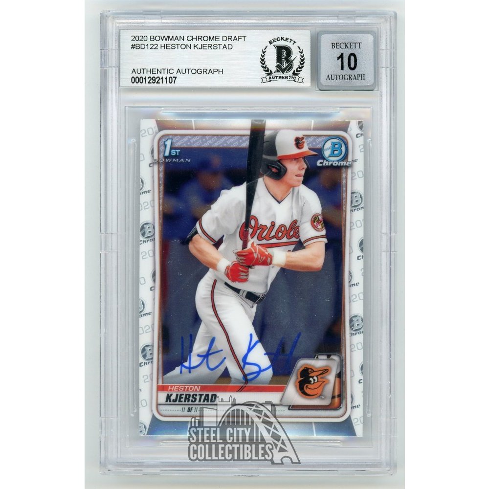 Heston Kjerstad 2020 Bowman Chrome Draft Autographed Card BD122 BAS