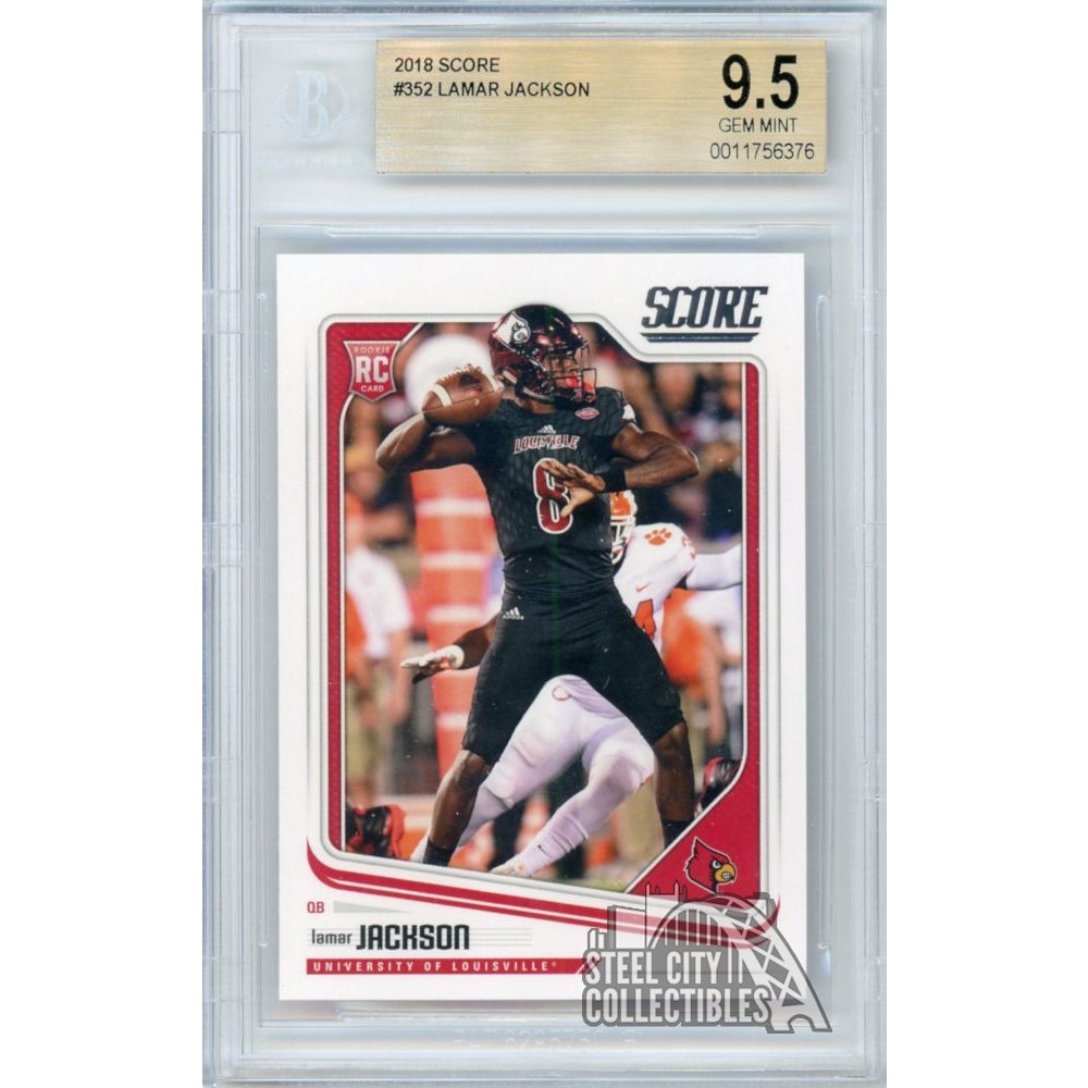 Lamar Jackson 2018 Panini Score Football Rookie Card #352 BGS 9.5