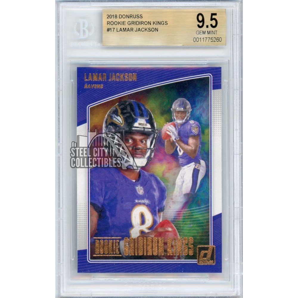 Lamar Jackson 2018 Donruss Gridiron Kings Rookie Card 17 Bgs 9 5 Steel City Collectibles