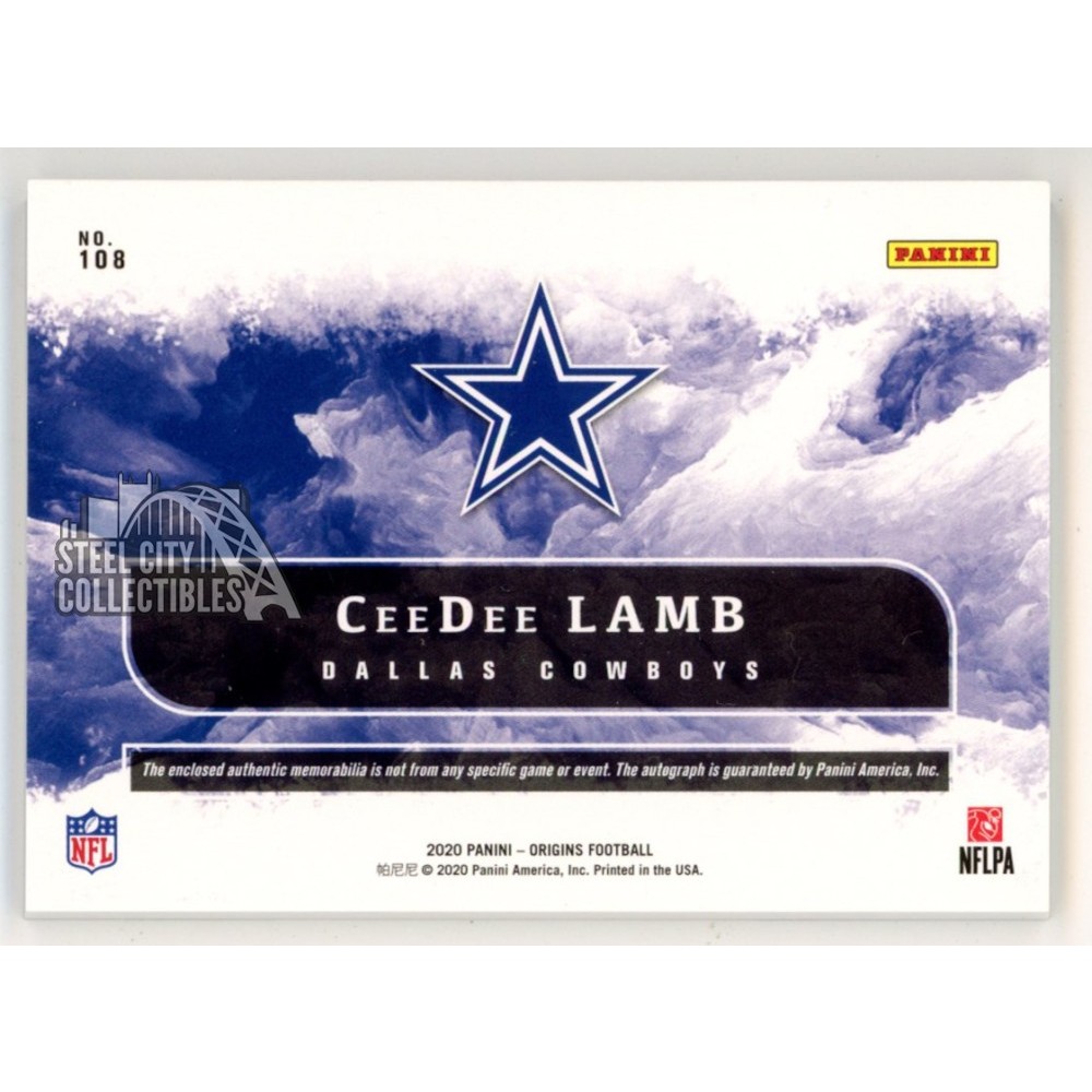 CeeDee Lamb 2020 Panini Origins Green Autograph Rookie Patch Card
