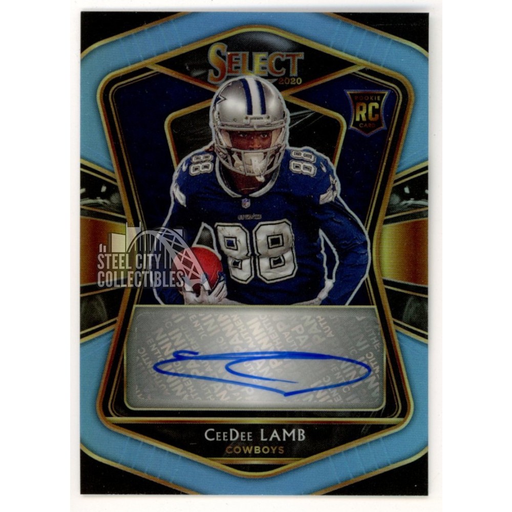CeeDee Lamb 2020 Panini Select Blue Autograph Rookie Card RC #RS