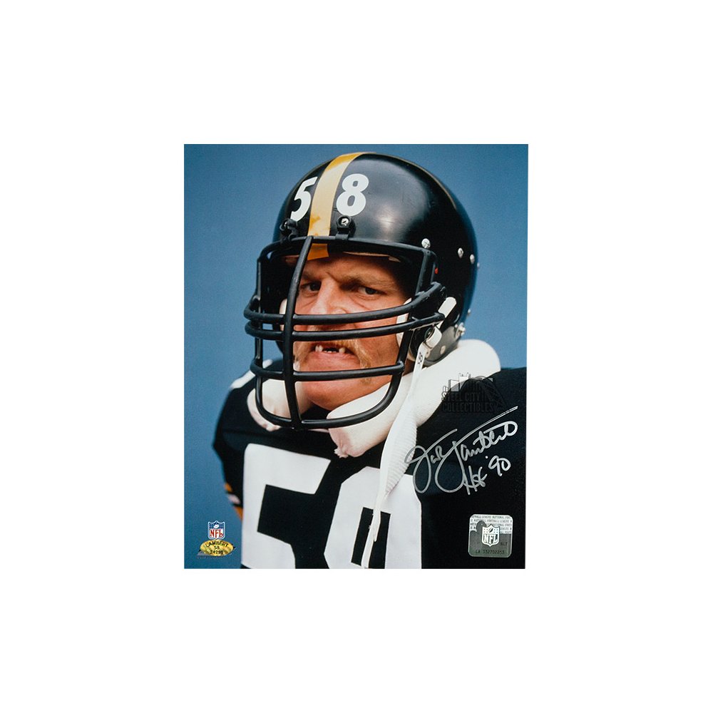 Jack Lambert Autographed Steelers 8x10 Photo Lambert 58 Hologram Black & White 