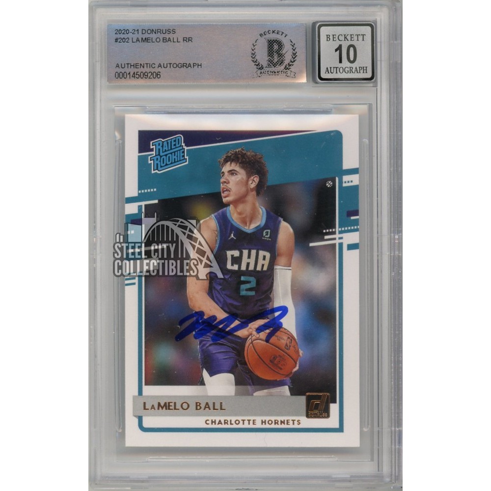 LaMelo Ball 2020-21 Panini Donruss Autograph Rookie Card #202 BAS 10