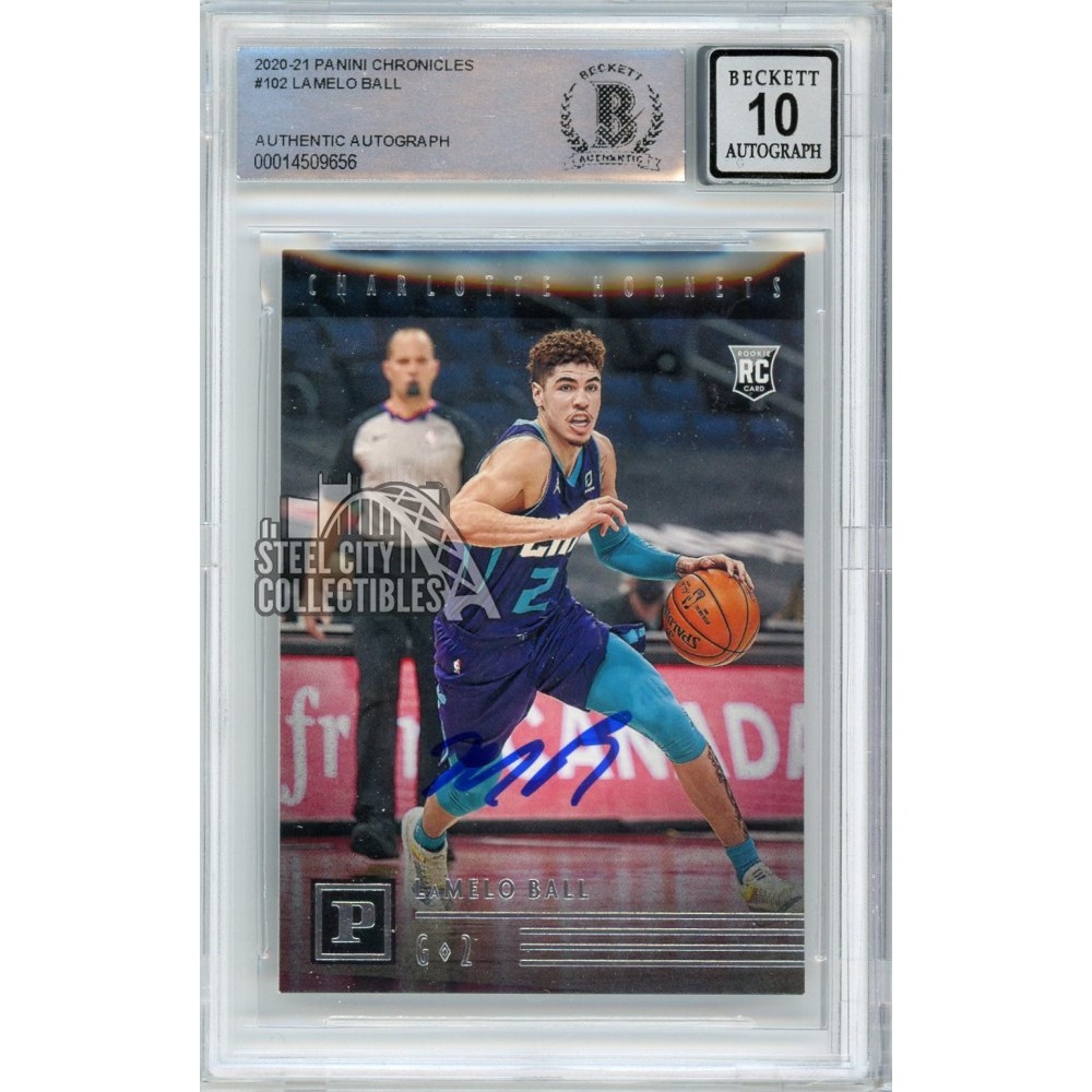 LaMelo Ball 2020-21 Panini Chronicles Autograph Rookie Card #102 BAS 10