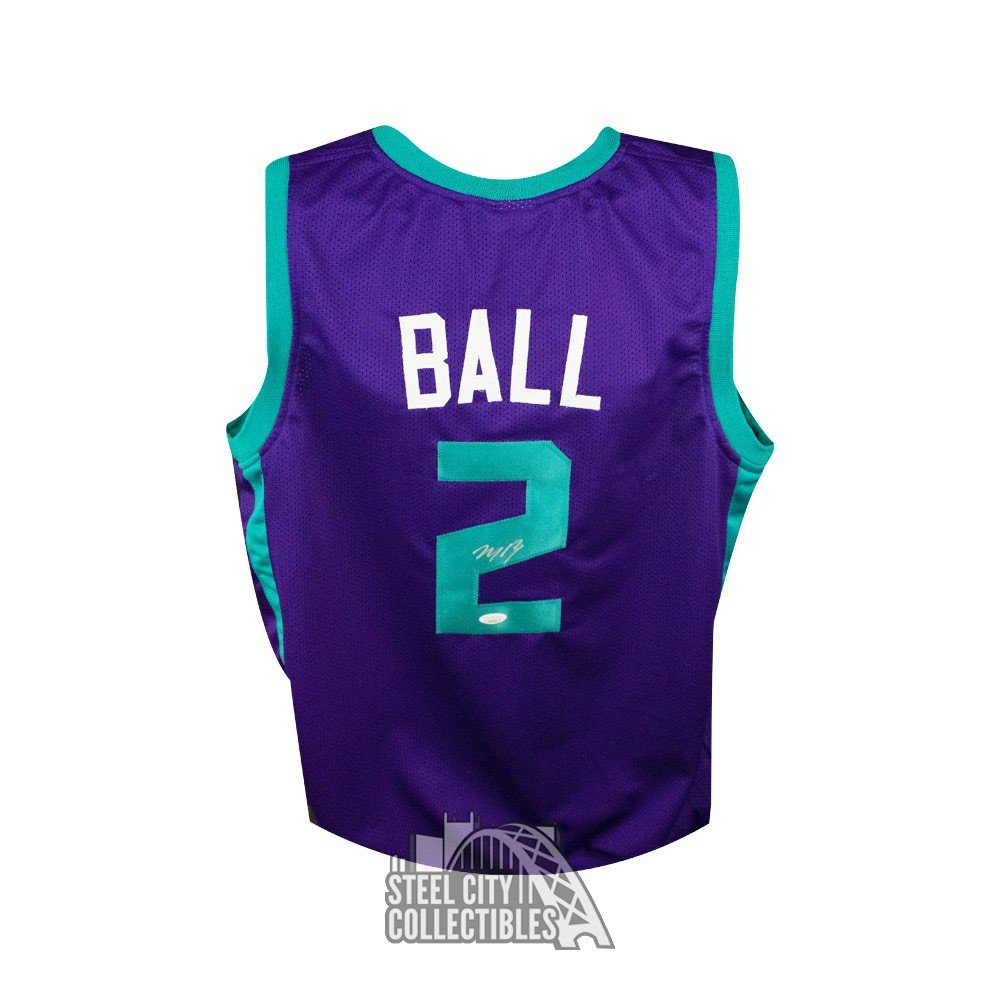 LaMelo Ball Autographed Charlotte Custom Purple Basketball Jersey