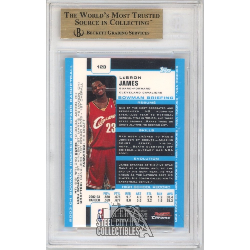 LeBron James 2003-04 Bowman Chrome Rookie Card #123 BGS 9.5