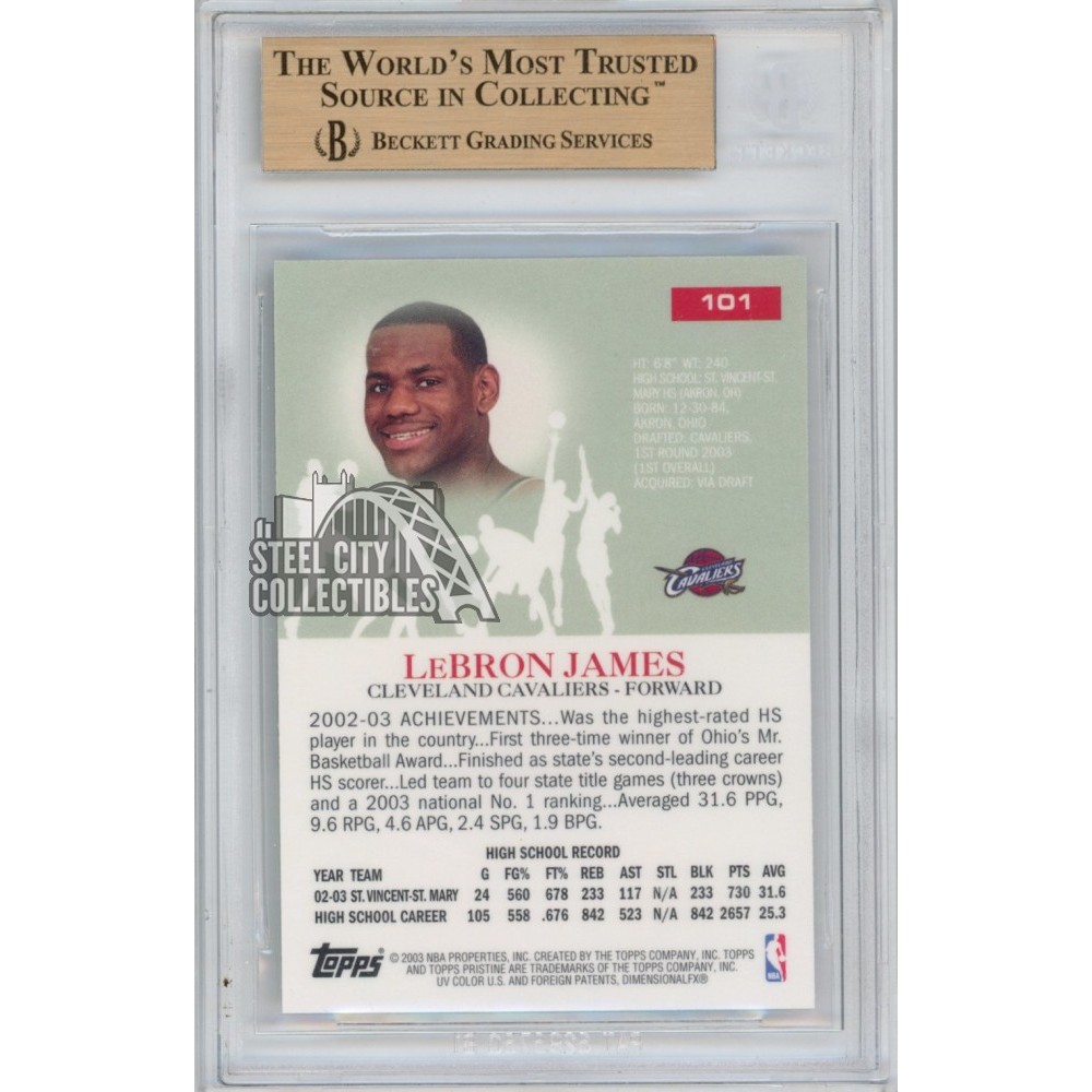 topps pristine lebron james rookie