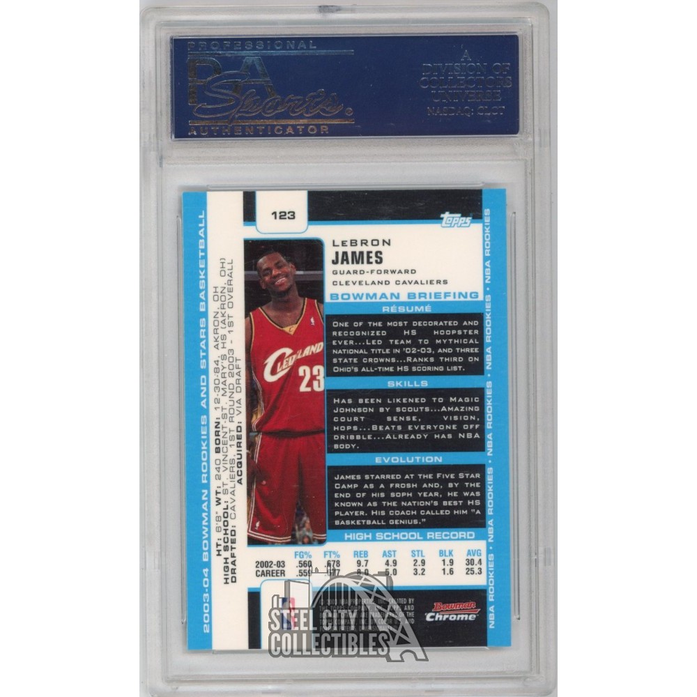 LeBron James 2003-04 Bowman Chrome Rookie Card #123 PSA 9 | Steel