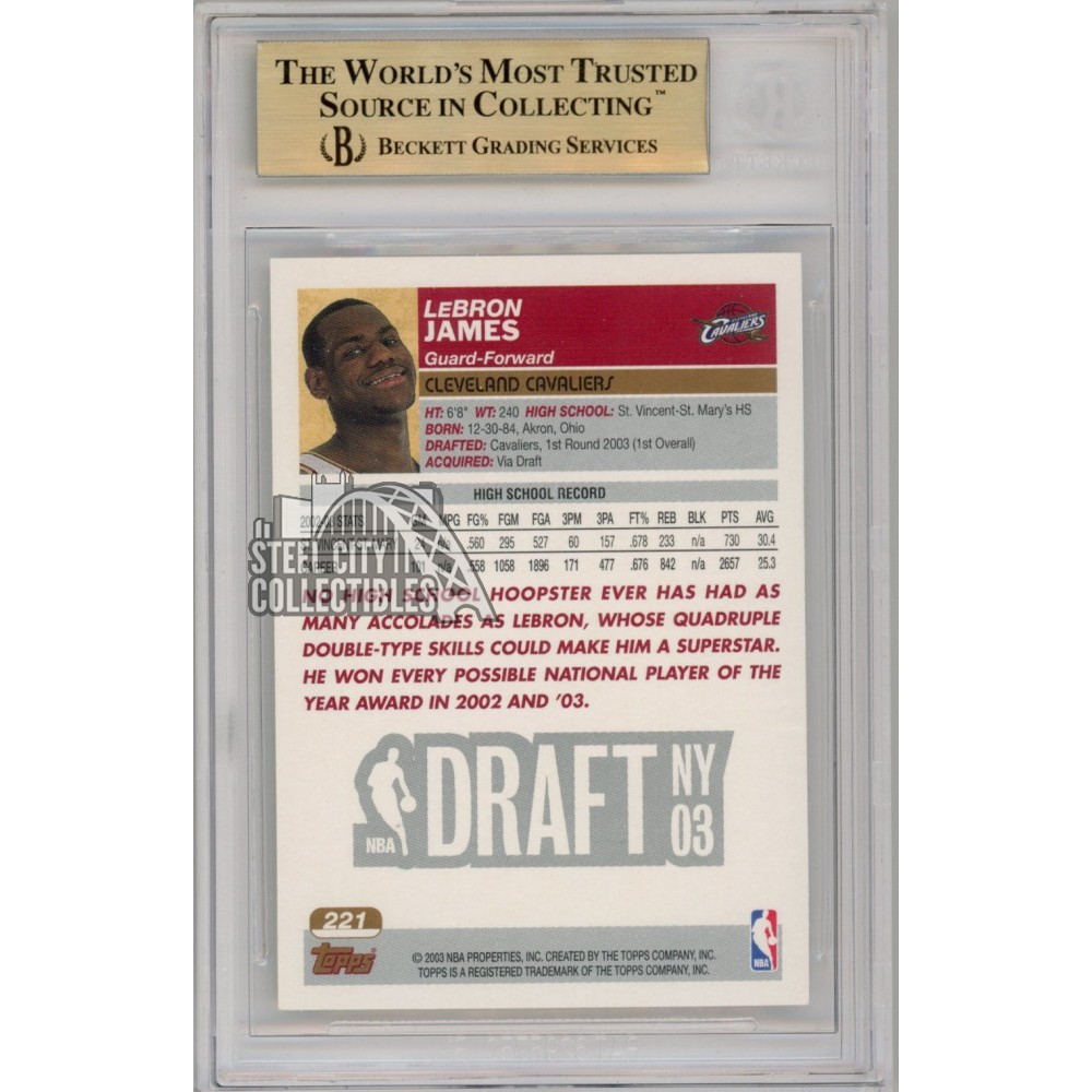LeBron James 2003-04 Topps Rookie Card #221 BGS 9.5 Gem Mint