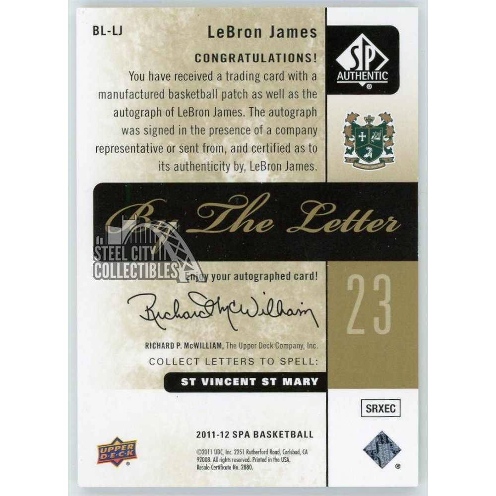 SP Authen Lebron James 23枚限定 直筆サインカード 2013 UD SP Authentic LEBRON JAMES PSA 10 GEM MINT #14 Upper