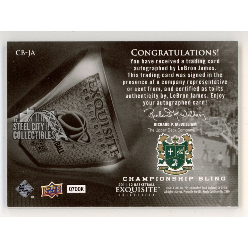 2012UD Exquisite LeBron James BGS9サインカード LeBron rookie card sets another record at Goldin Auctions