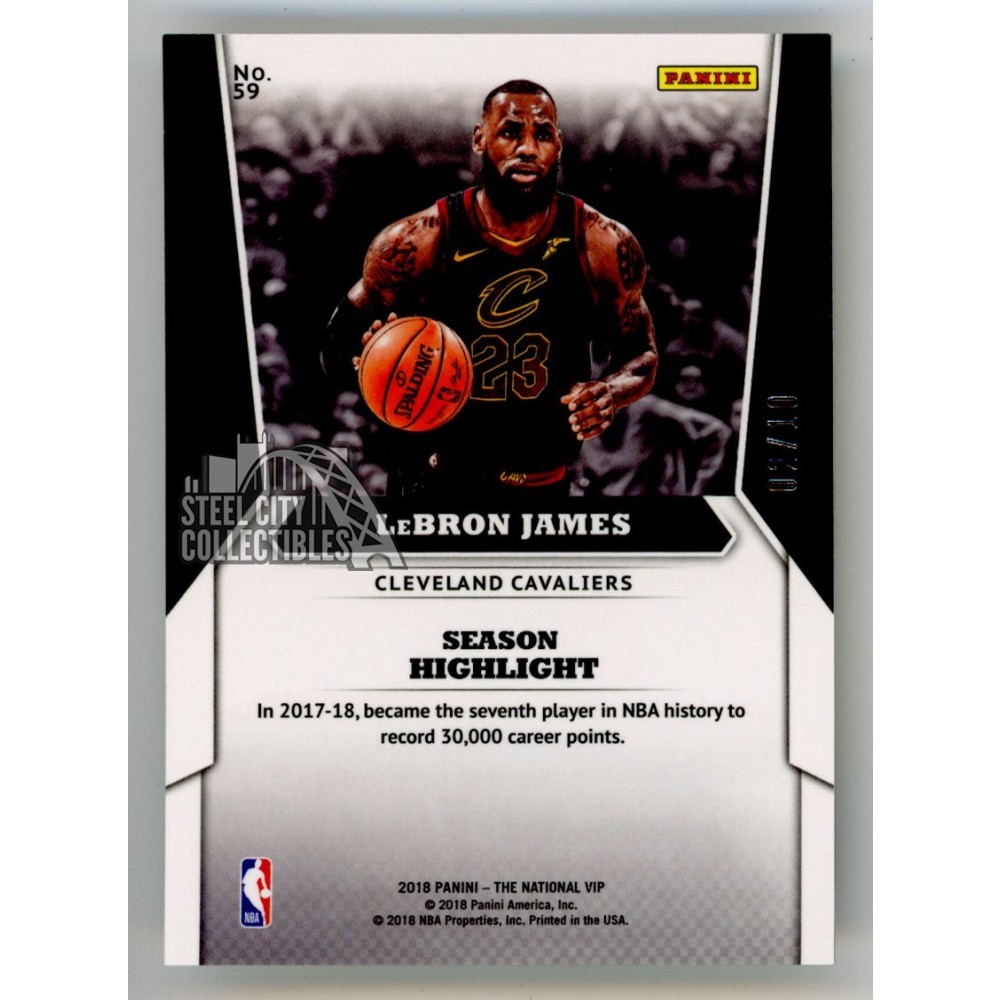 LeBron James 2018 Panini The National VIP Gold Refractor Card #59