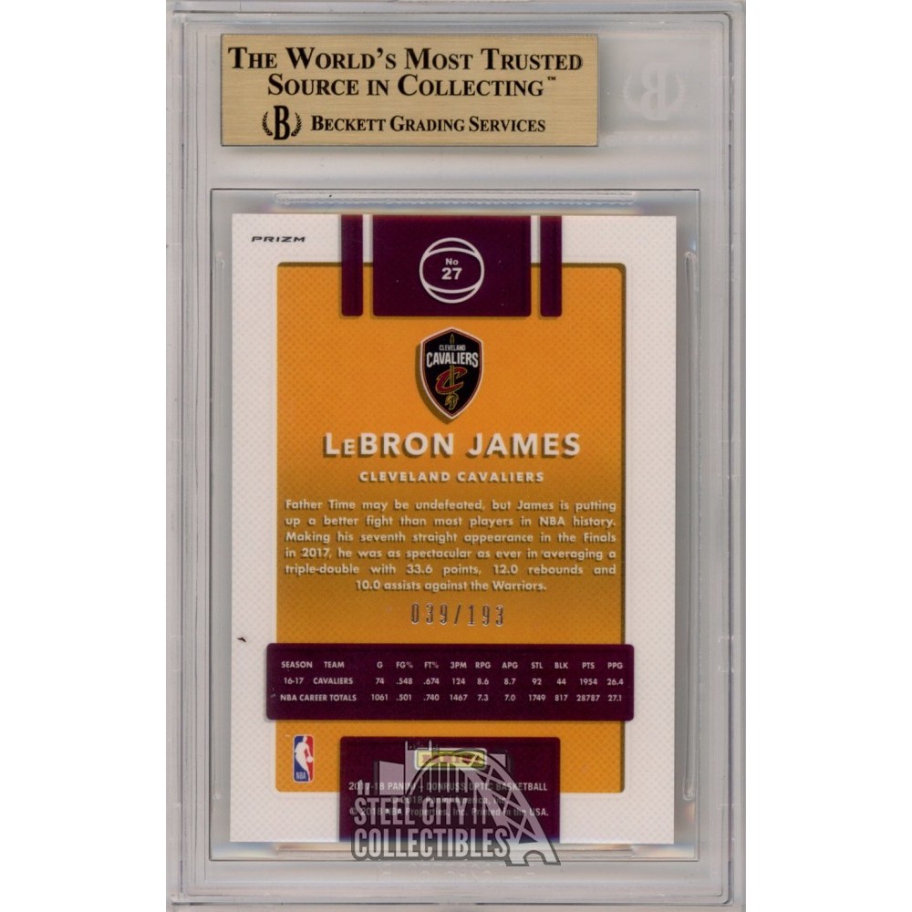 LeBron James 2017-18 Panini Optic Fast Break Orange Card 039/193