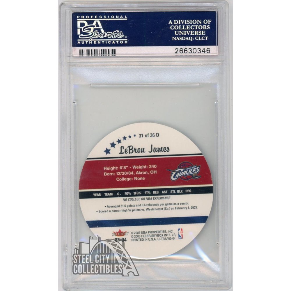 LeBron James 2003-04 Fleer Ultra Roundball Discs Basketball Rookie Card PSA  10 | Steel City Collectibles