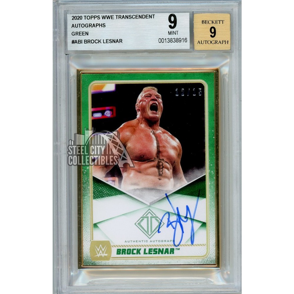 Brock Lesnar 2020 Topps Transcendent WWE Green Autograph Card 12