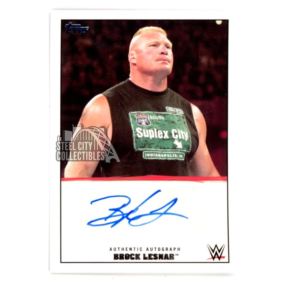 スポーツ選手 Brock Lesnar &hogan autograph Brock Lesnar 2016 Topps Fear The Fury Autograph Card 38/99 | Steel