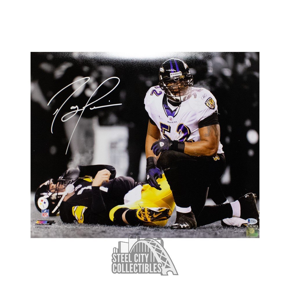 Ravens Football Ray Lewis Signed Ravens 8x10 (Beckett) Pristine