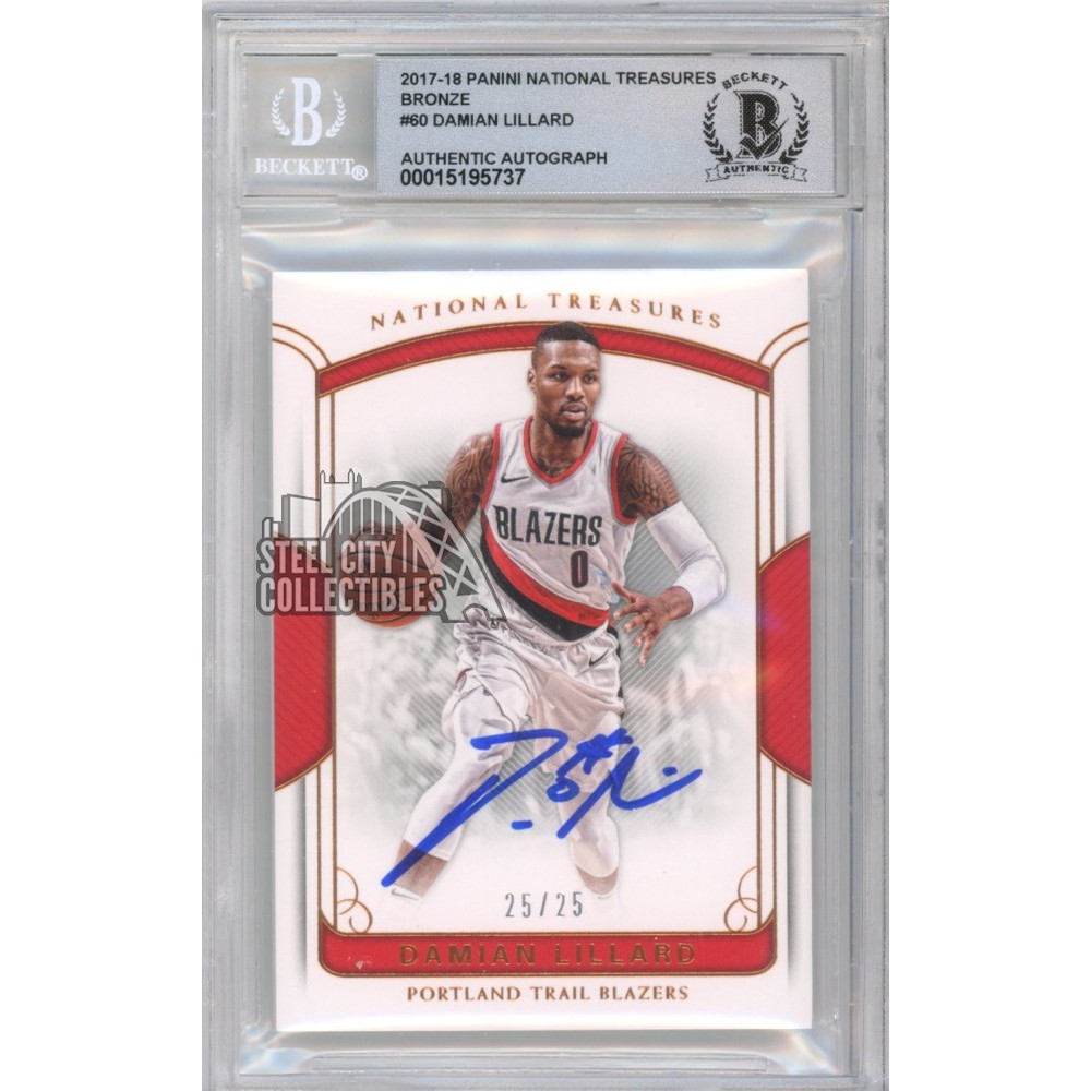 Damian Lillard 2017-18 Panini National Treasures Autograph Card