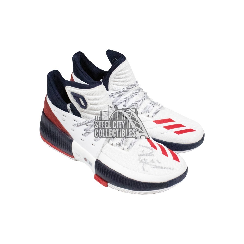 Cena léxico novia Damian Lillard Autographed adidas Basketball Shoes - JSA COA (Red and  White) | Steel City Collectibles