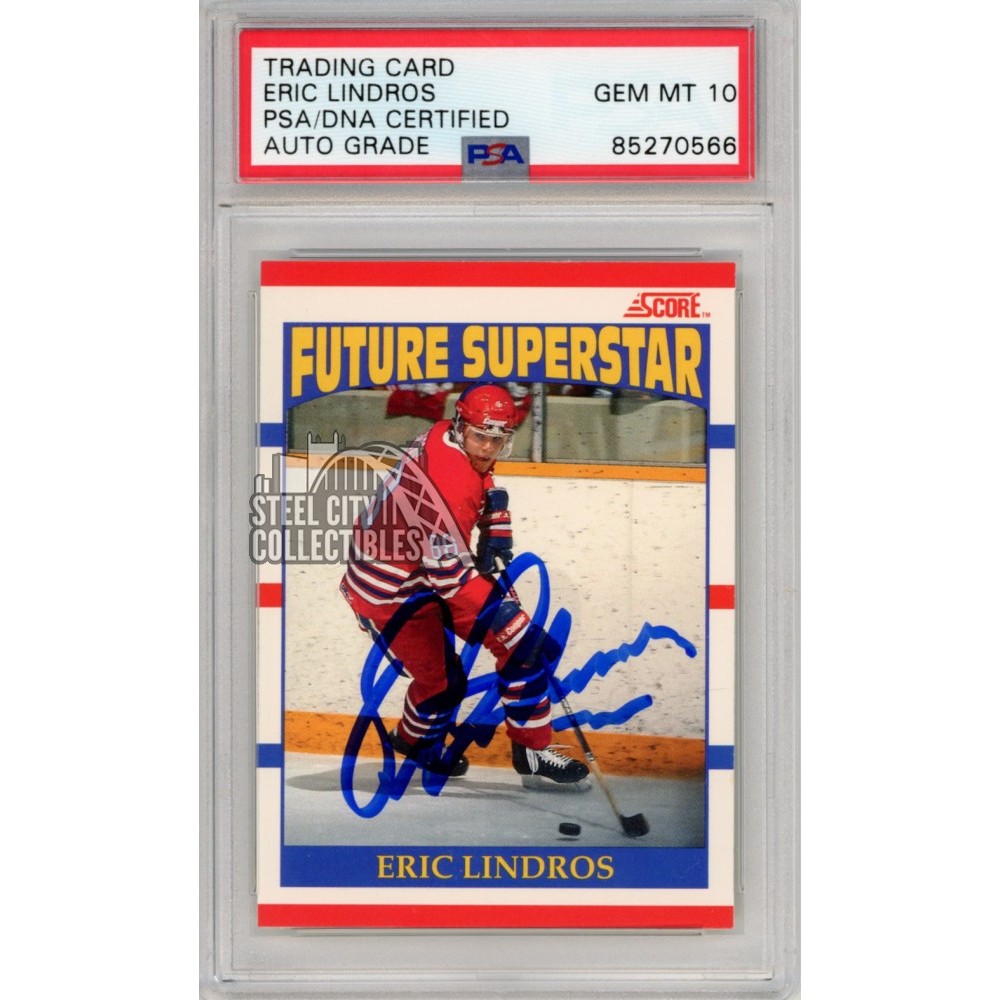 Eric Lindros 1990-91 Score Canada Autograph Rookie Card #440 PSA/DNA 10 ...