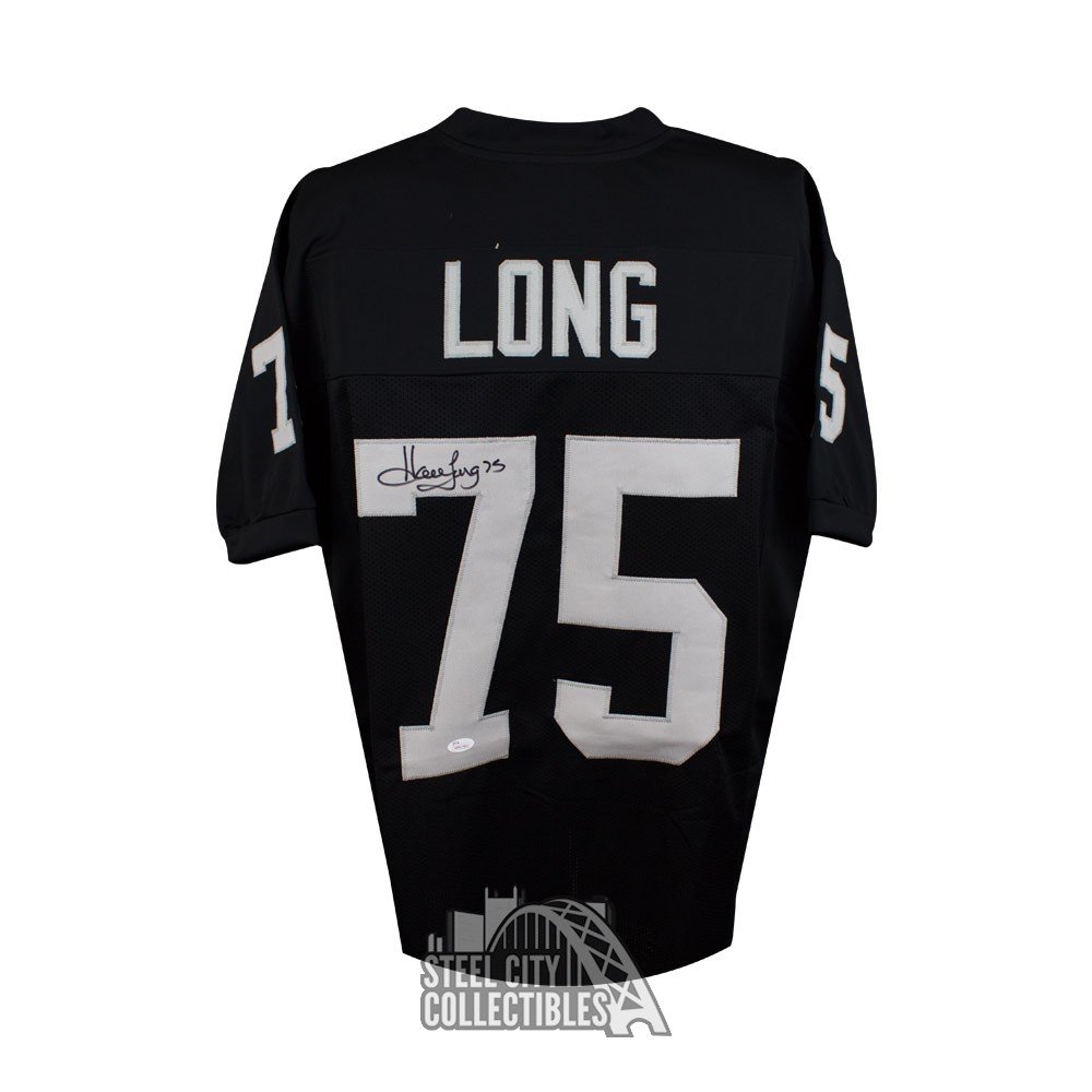 Howie Long Autographed Oakland Custom Black Football Jersey JSA COA (A