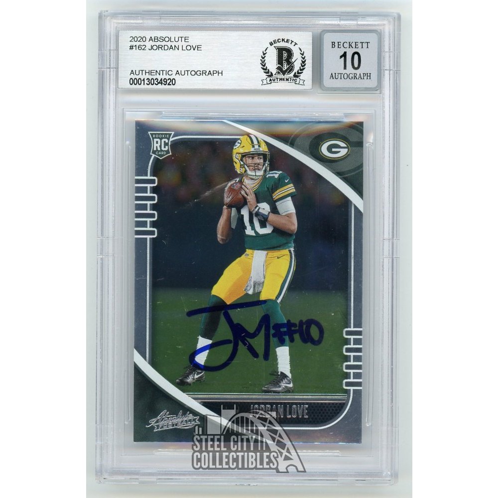 Jordan Love 2020 Absolute Autographed Rookie Card 162 BAS 10 Steel