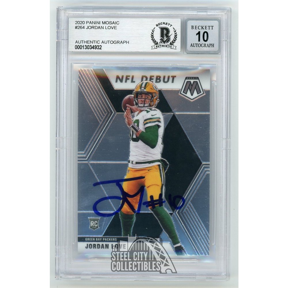 Jordan Love 2020 Panini Mosaic Autographed Rookie Card 264 BAS 10 
