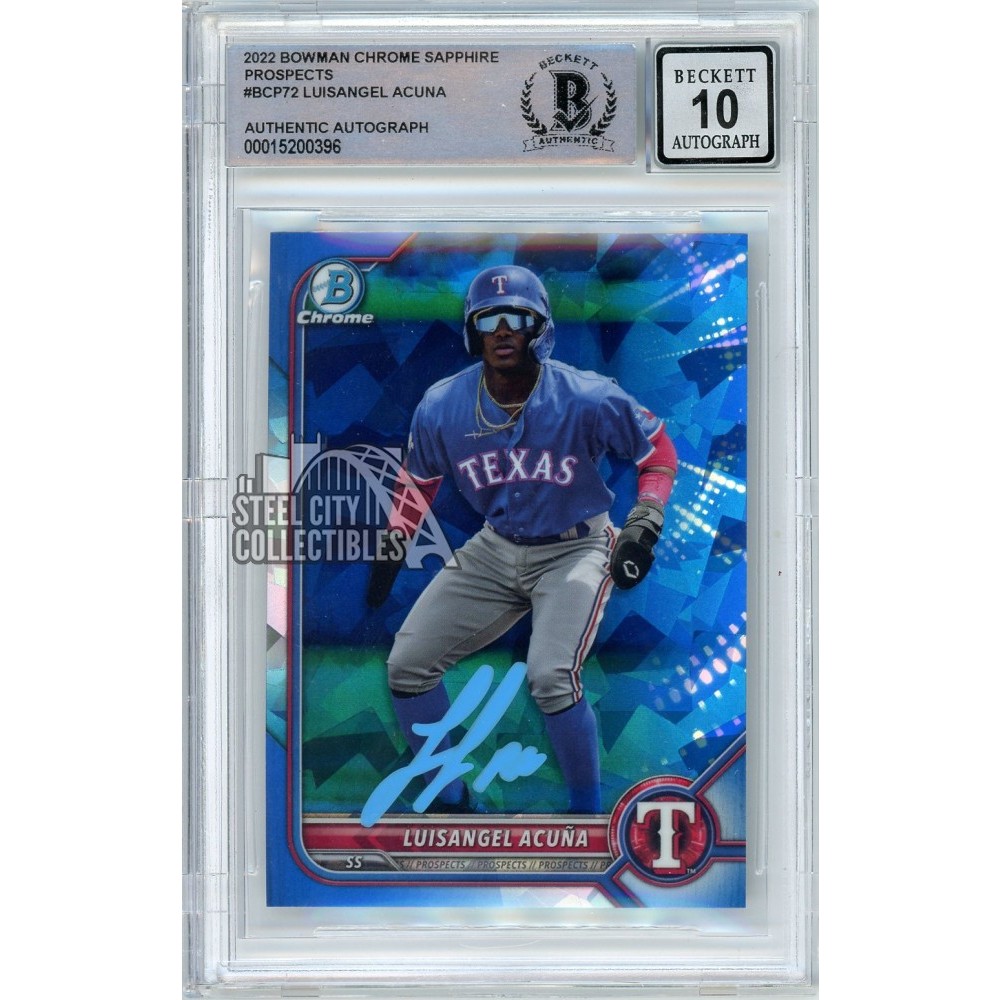 LuisAngel Acuna 2022 Bowman Chrome Sapphire Autograph Card BCP72 BAS