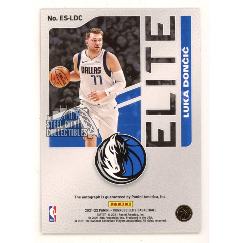 Luka Doncic 2021-22 Panini Elite Autograph Basketball Card #ES-LDC 