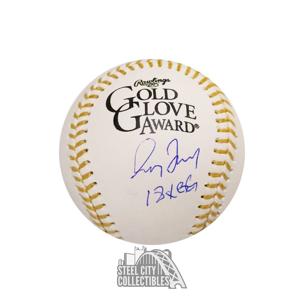 Greg Maddux 18x GG Autographed Official Gold Glove Award Baseball - BAS COA
