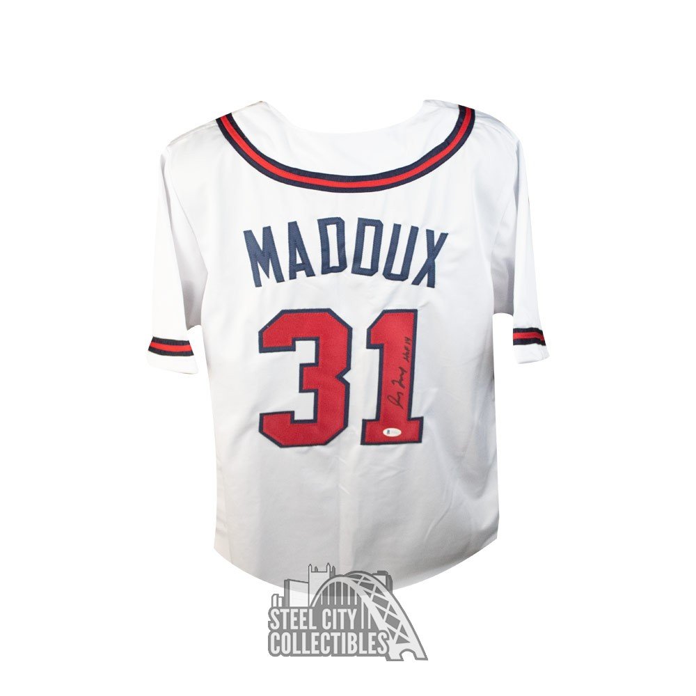 Greg Maddux HOF 14 Autographed Atlanta Custom Baseball Jersey
