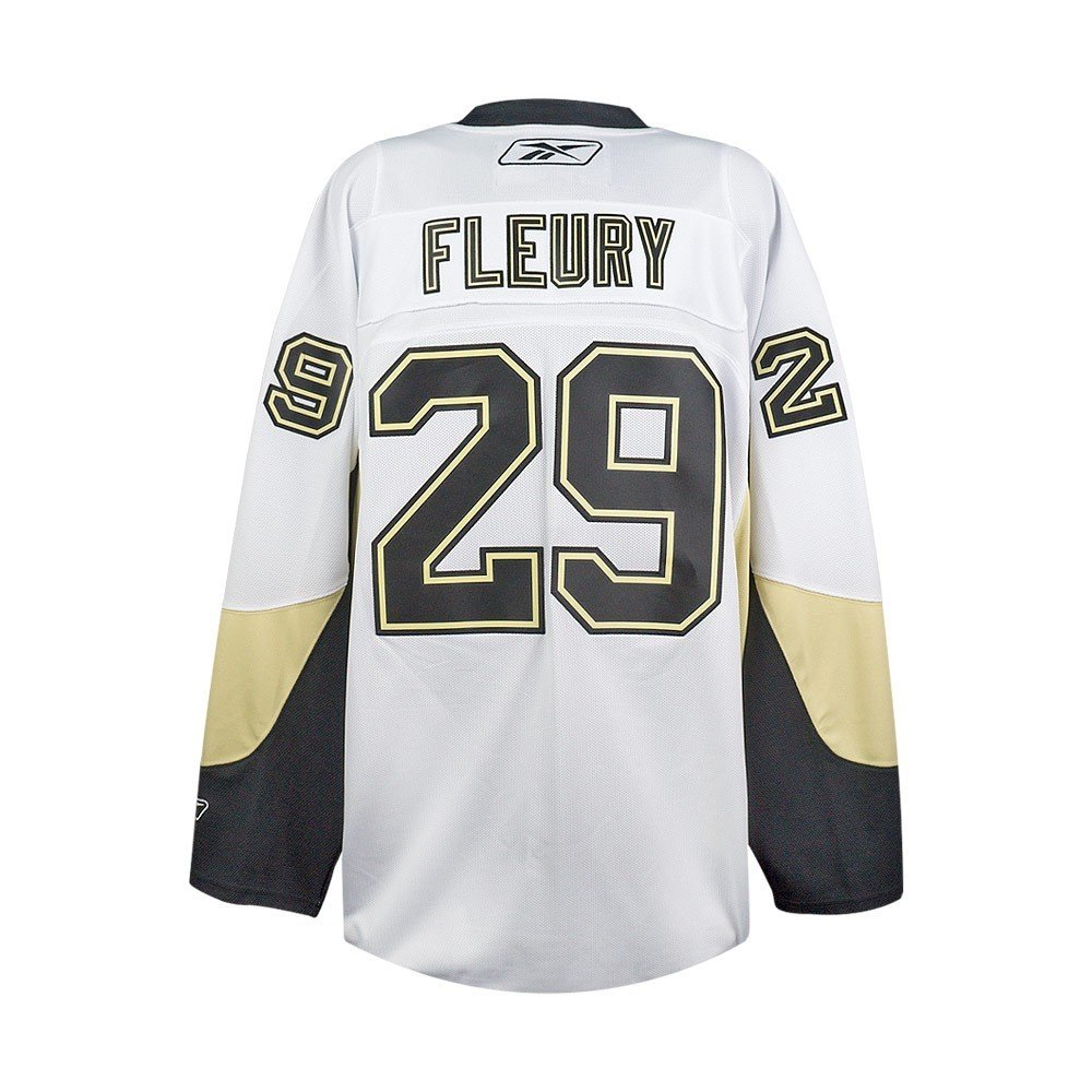 Men's Pittsburgh Penguins Marc-Andre Fleury Reebok Premier Away 2017  Stanley Cup Champions Jersey - White