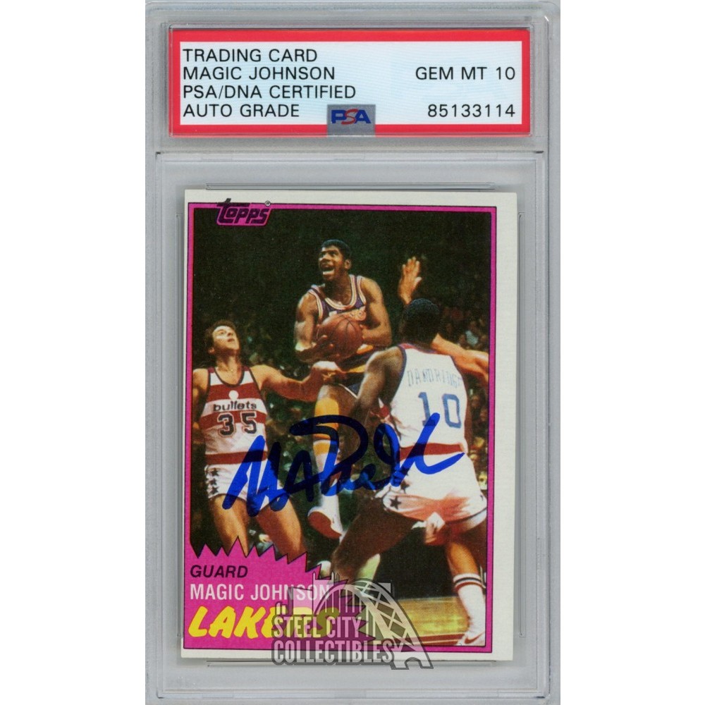Magic Johnson 1981-82 Topps Autograph Card #21 PSA/DNA 10 | Steel