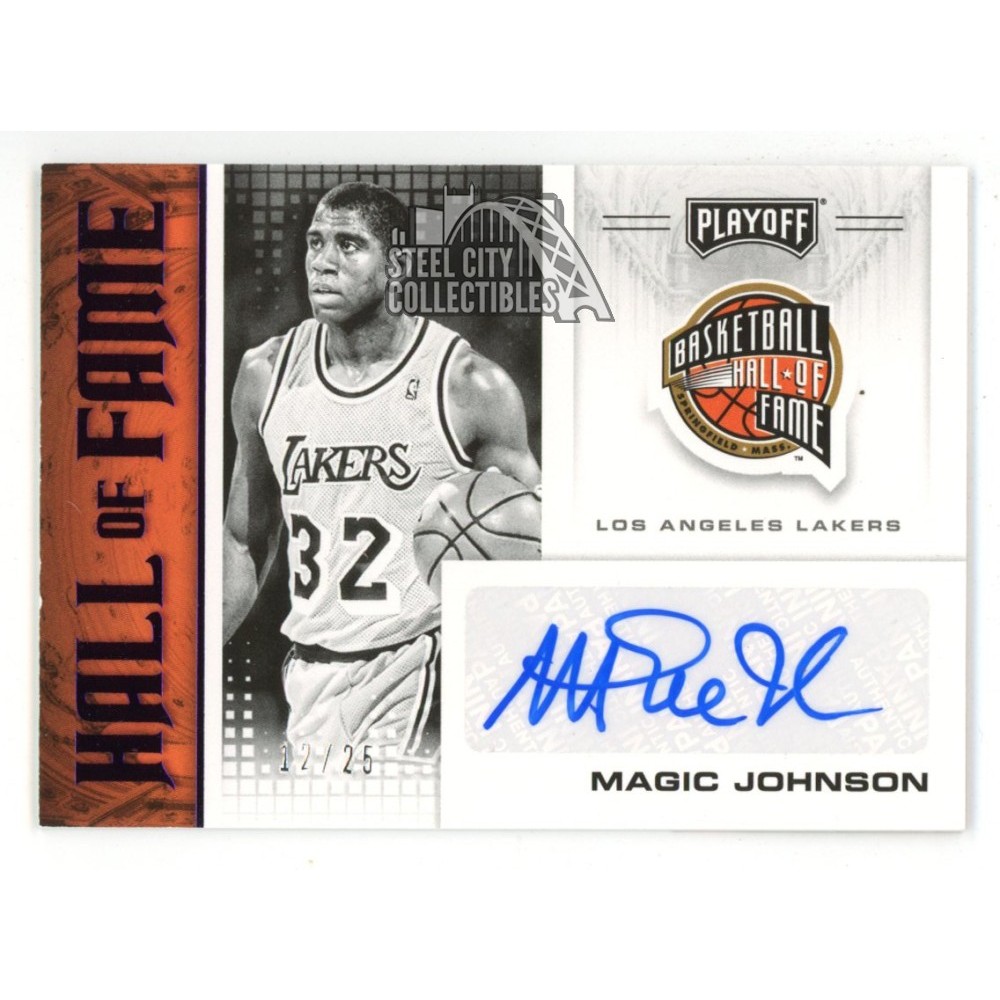 Magic Johnson 2020-21 Panini Playoff Hall Of Fame Autograph Card