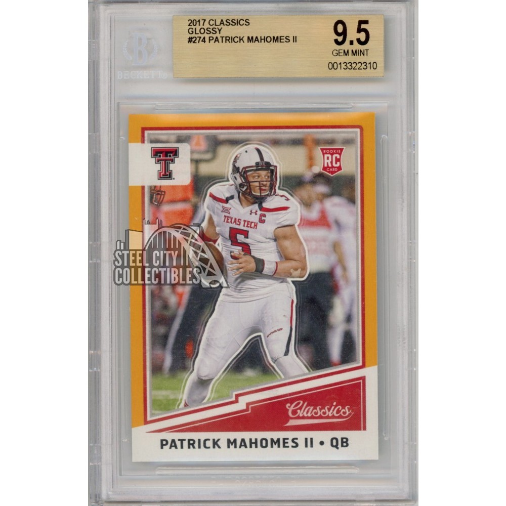 Patrick Mahomes 2017 Panini Classics Glossy Rookie Card RC #274 BGS 9.5 ...