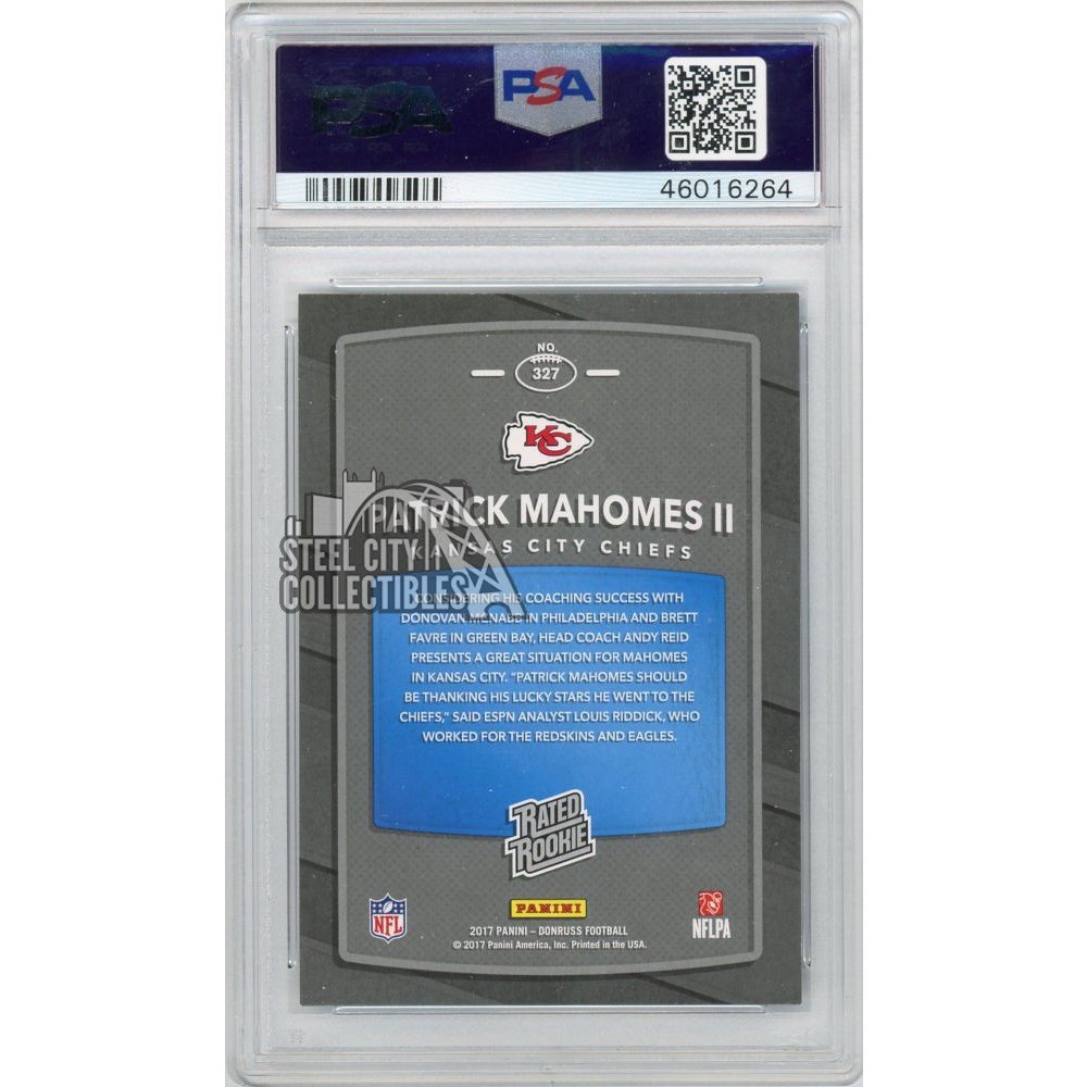Patrick Mahomes II 2017 Panini Donruss Rated Rookie Card PSA 9 Mint | Steel  City Collectibles