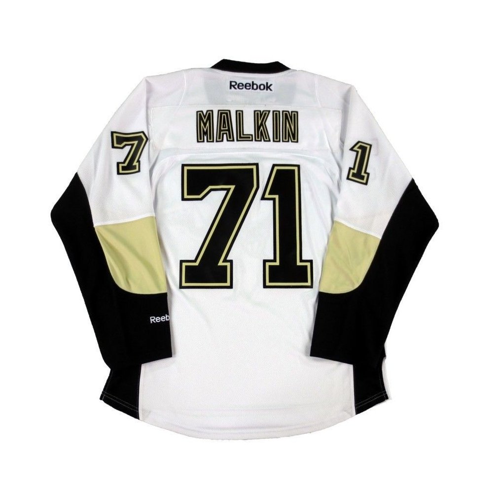 Evgeni Malkin Pittsburgh Penguins White Reebok Name & Number T-Shirt