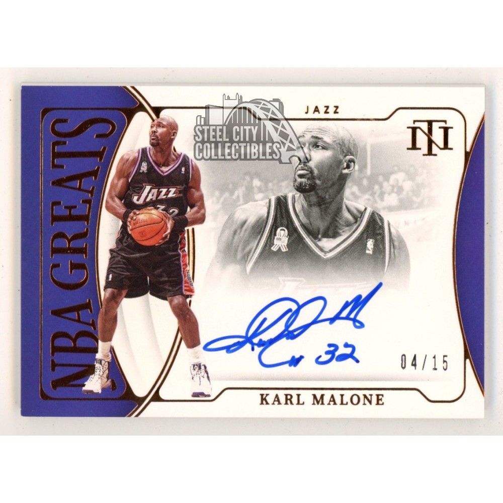 Karl Malone Autograph Card Karl Malone 2021-22 Panini National