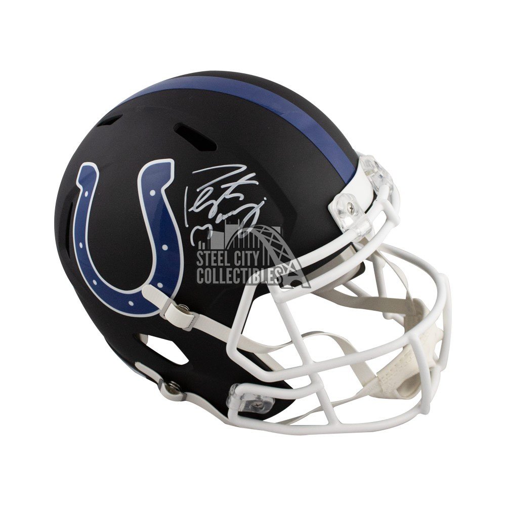 Peyton Manning Autographed Indianapolis Colts Flat Black Full-Size Helmet -  Fanatics