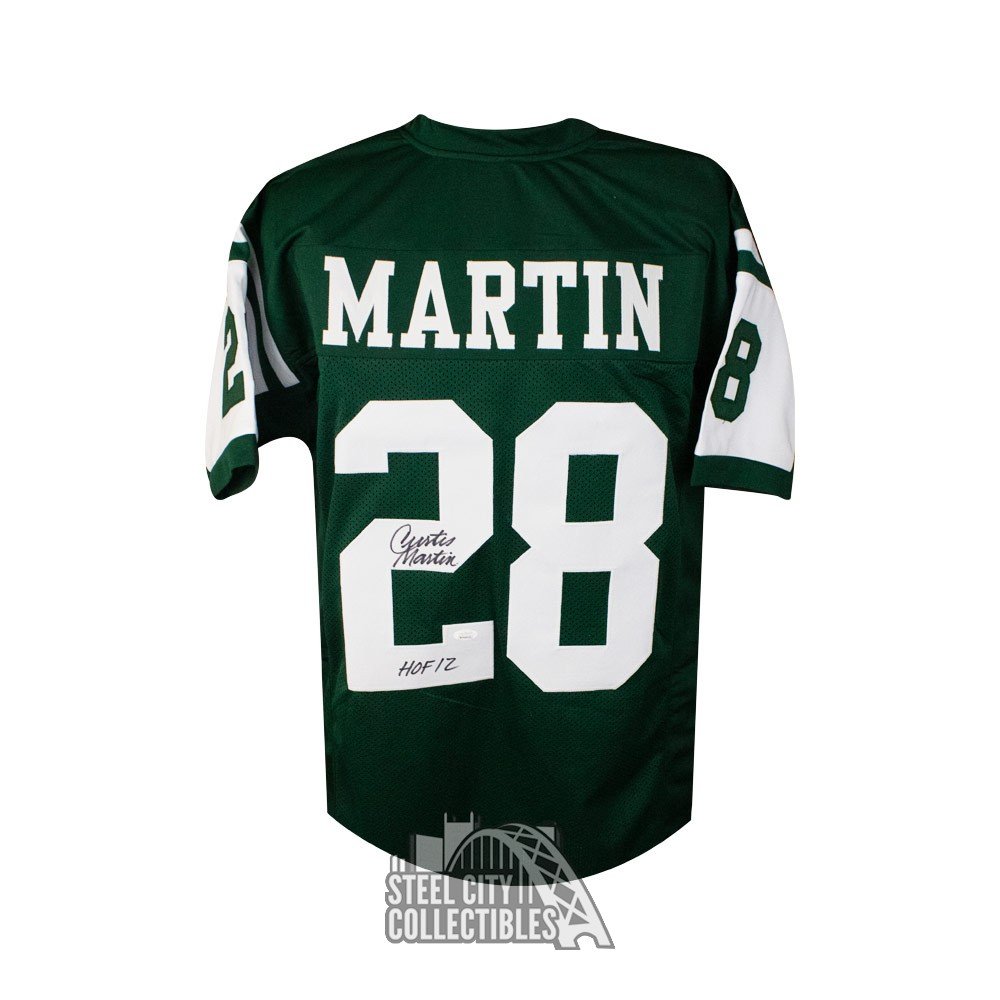 Curtis Martin HOF 12 Autographed New York Jets Custom Football Jersey - JSA COA