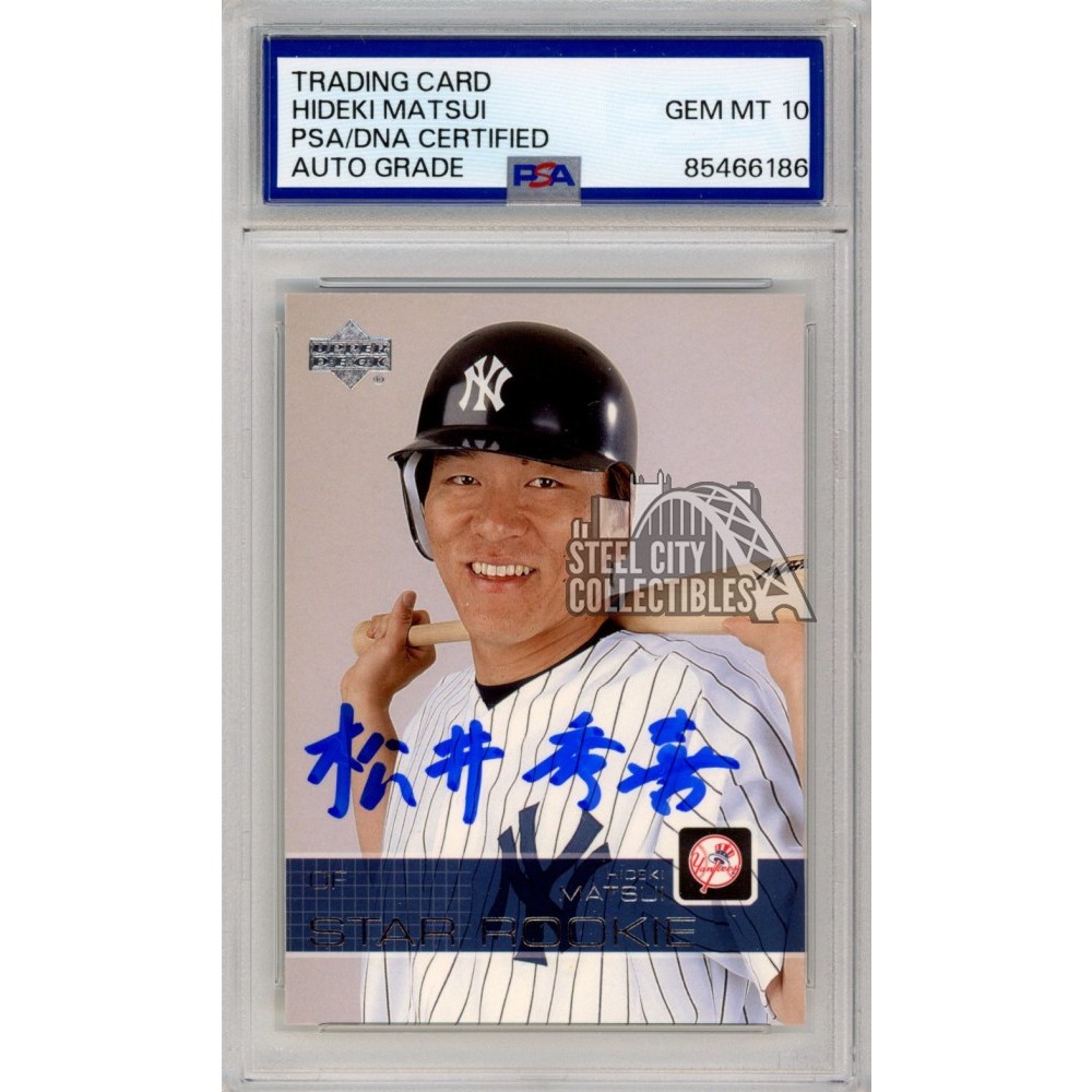 Hideki Matsui 2003 Upper Deck Kanji Autograph Rookie Card #501 PSA