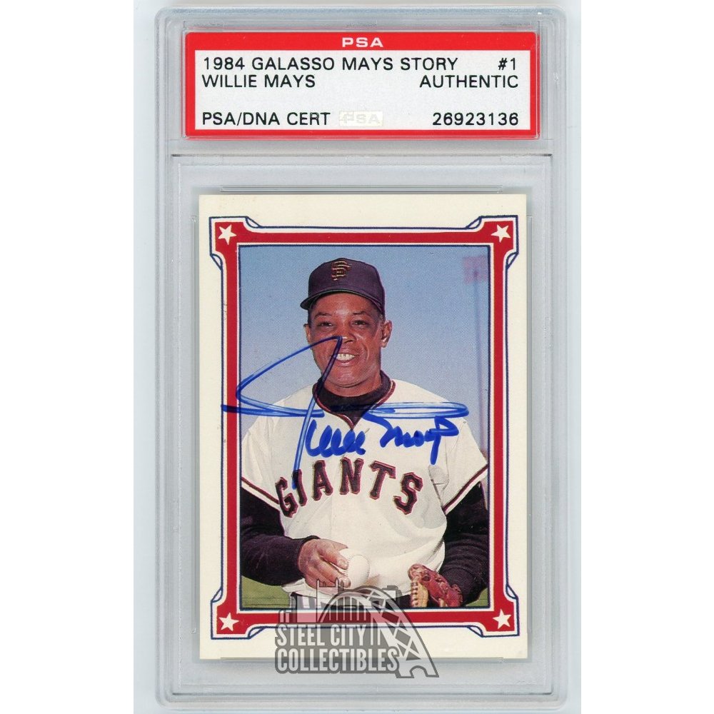 Willie Mays 1984 Galasso Mays Story Autograph Auto Card #1 - PSA