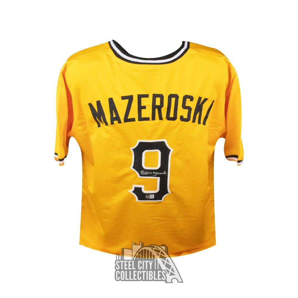 Bill Mazeroski Autographed Pittsburgh Custom Yellow Baseball Jersey - BAS