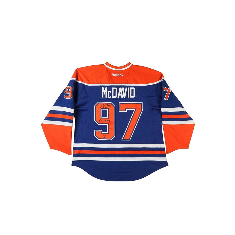 Connor McDavid Edmonton Oilers Autographed Blue Reebok Jersey with