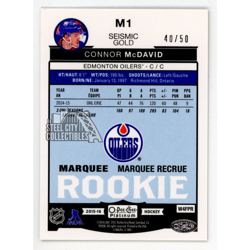 Connor McDavid 2015-16 Upper Deck O-Pee-Chee Platinum