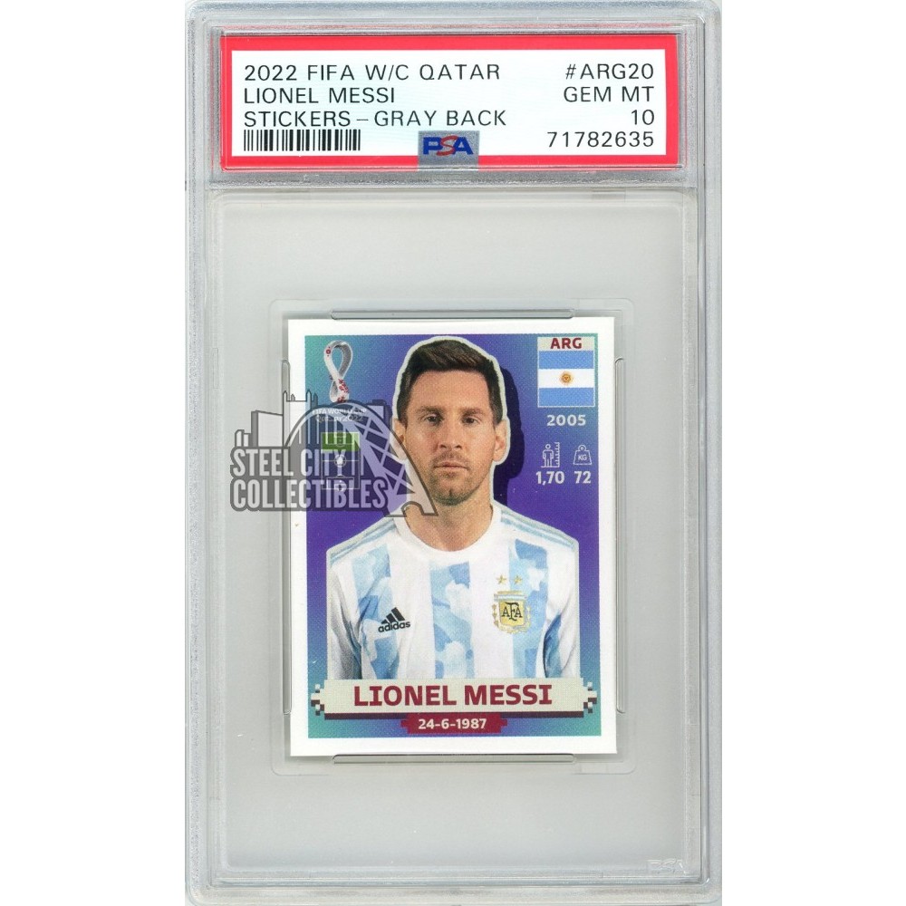 Lionel Messi 2022 Panini FIFA World Cup Soccer Sticker #ARG20 PSA ...