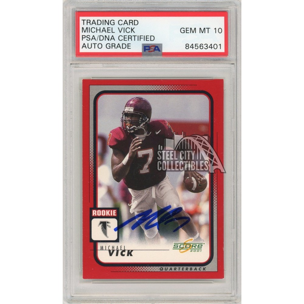 Michael Vick 2001 Score Autograph Rookie Card 271 PSA/DNA 10 Steel