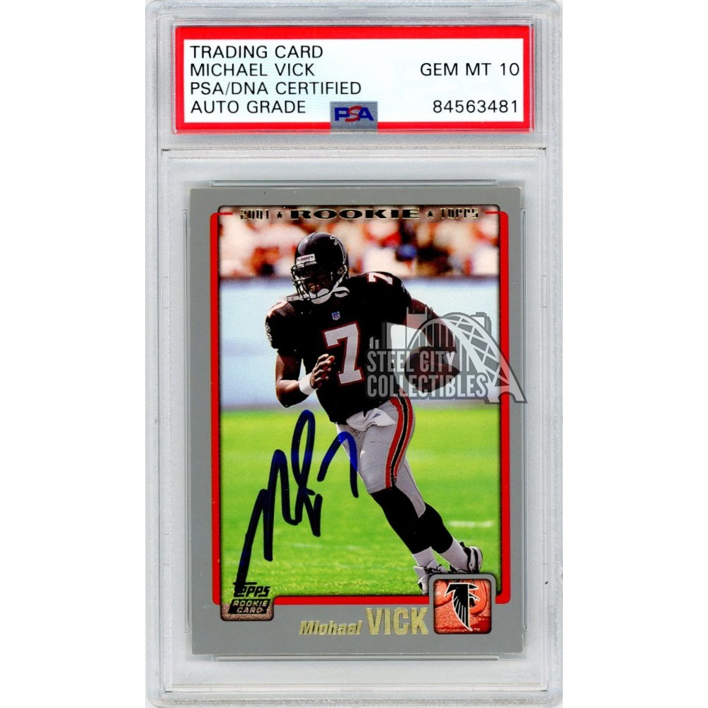 Michael Vick 2001 Topps Autograph Rookie Card 311 PSA/DNA 10 Steel